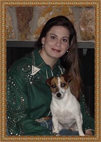 Dixie and Jennifer, by the fireplace. December 2001